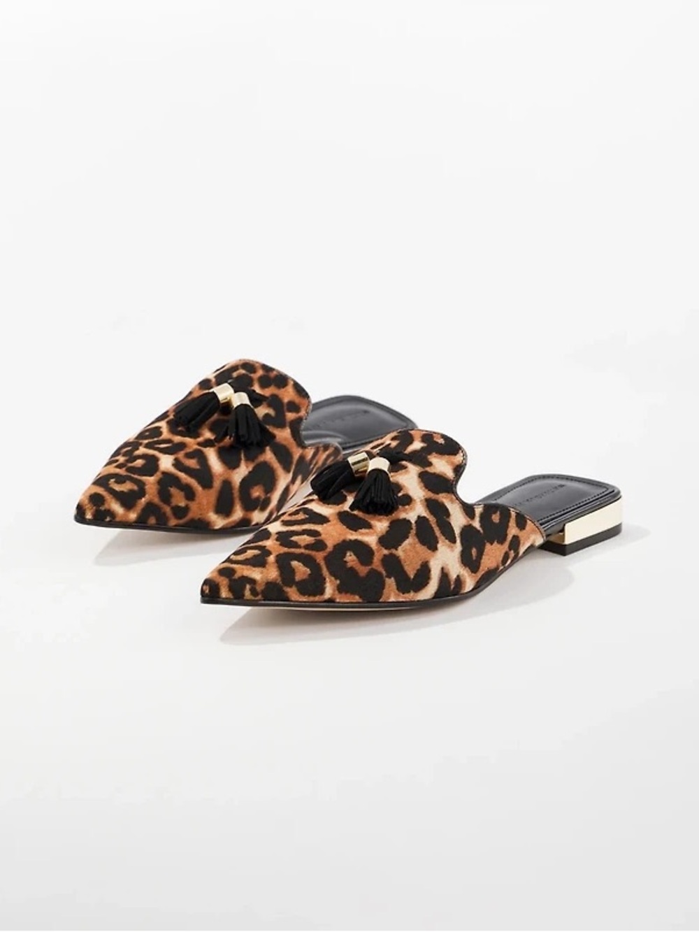 White House Black Market Leopard Print Pointed Mule - Black & Brown